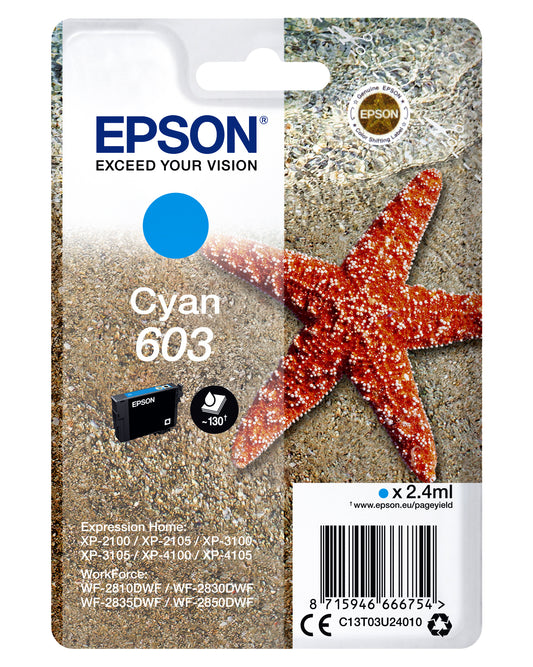 Epson 603 T03U2 Blauw Inktcartridge voor Kwalitatieve Kleuren