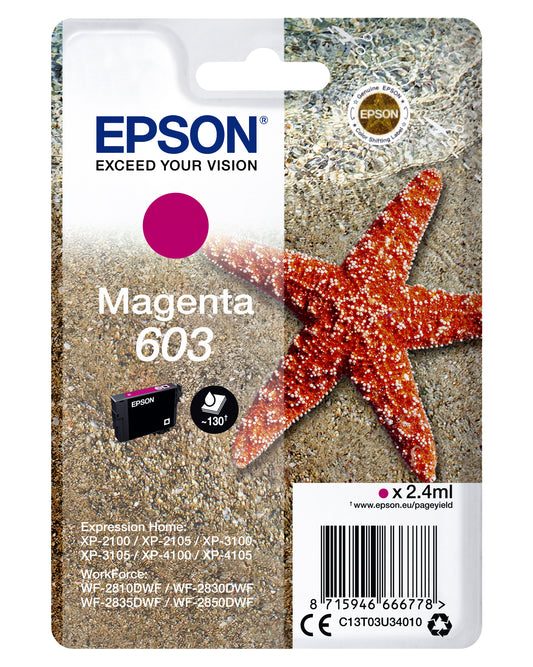 Epson 603 T03U3 Rood Inktcartridge voor Duidelijke Kleuren