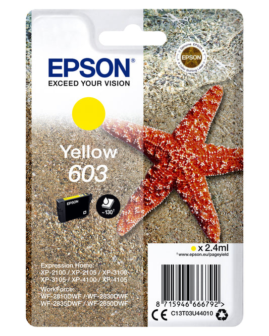 Epson T603U4 Geel 603 Inktcartridge voor Heldere Kleuren