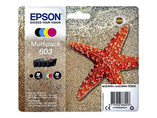 Epson 603 T03U6 Zwart + 3 Kleuren Inktcartridge (XL/HC)