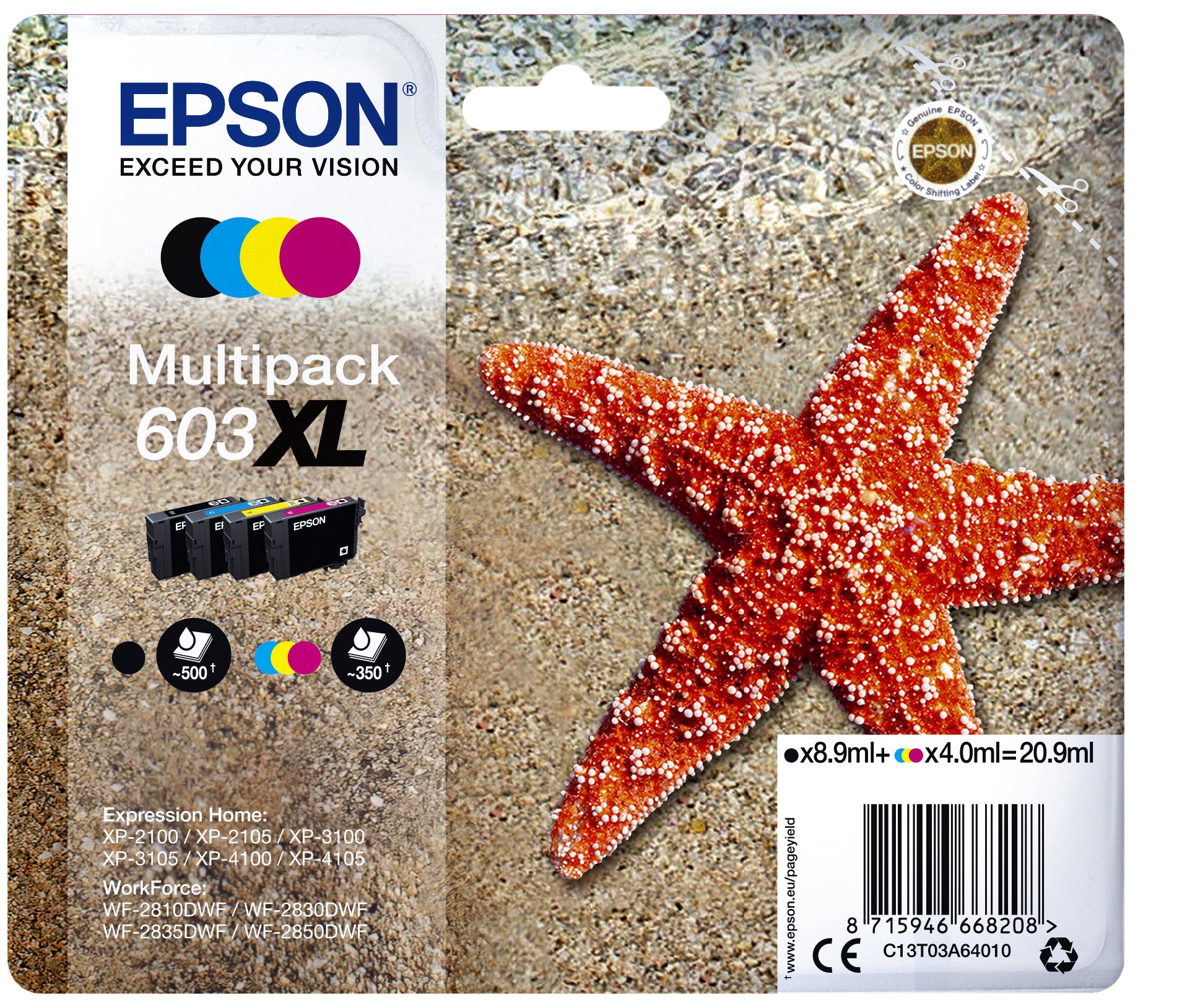 Epson 603XL T03A6 Multi-Color Inktcartridge voor veelzijdig printwerk