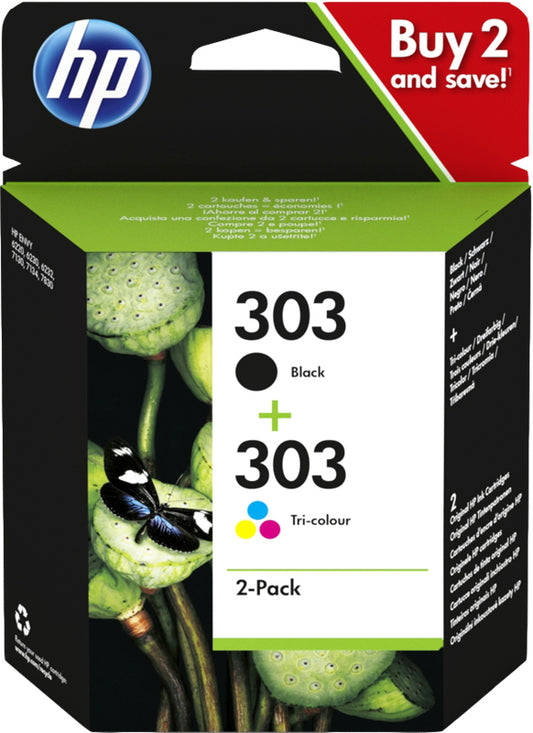 HP 3YM92AE 303 Zwart + Kleur Inktcartridge, geschikt voor diverse HP printers
