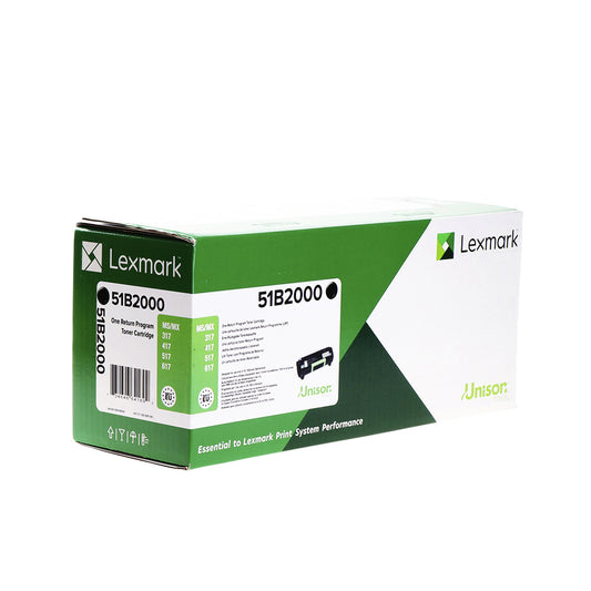 Lexmark 51B2000 Zwart Tonercartridge - Origineel, hoge capaciteit