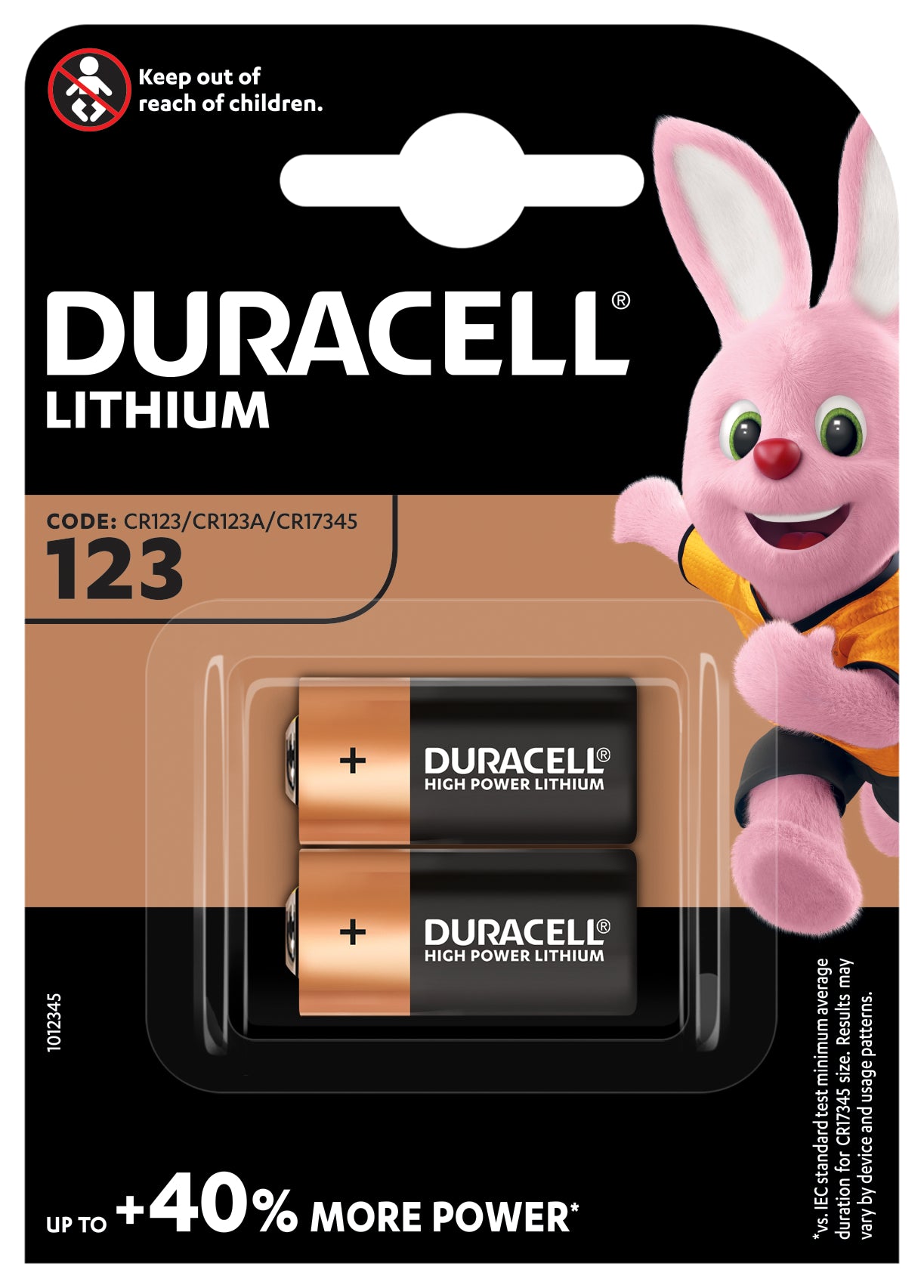Duracell 123 lithium knoopcelbatterij (2-pack)