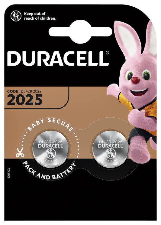 Duracell 2025 lithium knoopcelbatterij (2-pack)