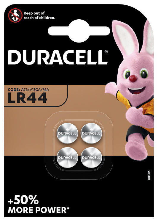 Duracell LR44 alkaline knoopcel 4 stuks