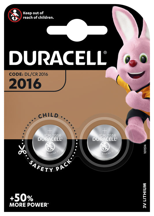 Duracell 2016 lithium knoopcelbatterij (2 stuks)