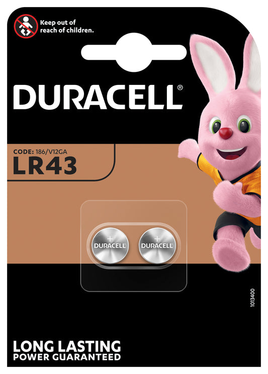 Duracell LR43 alkaline knoopcelbatterij 2 stuks