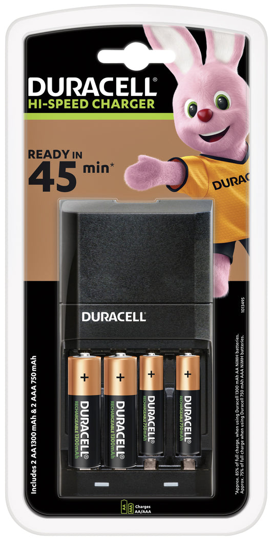Duracell CEF 27 snellader inclusief 2 AA & 2 AAA batterijen