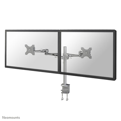 Monitorarm NeoMounts D935D voor 10-27 inch Schermen, Klem Zilver