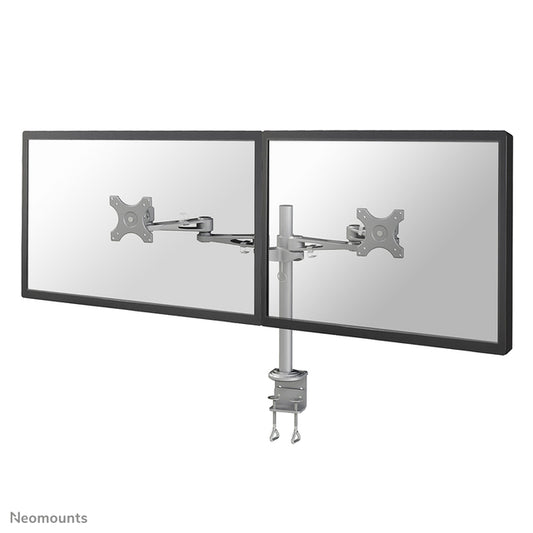 Monitorarm NeoMounts D935D voor 10-27 inch Schermen, Klem Zilver