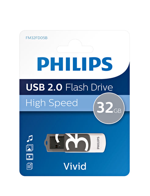 USB-Stick Philips Vivid Key 32GB USB 2.0 Grijs - 2