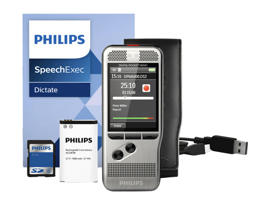 Philips DPM 6000/02 PocketMemo Dictieerapparaat met Microfoons - 2
