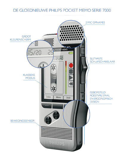 Philips Pocket Memo DPM 7200/02 met Microfoons en Software - 4