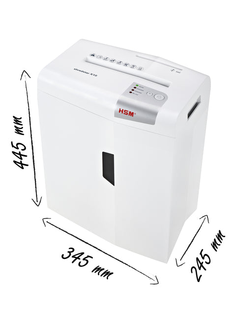 HSM Shredstar X10 papierversnipperaar 4.5x30mm, 10 vel, 20L, CD-capaciteit