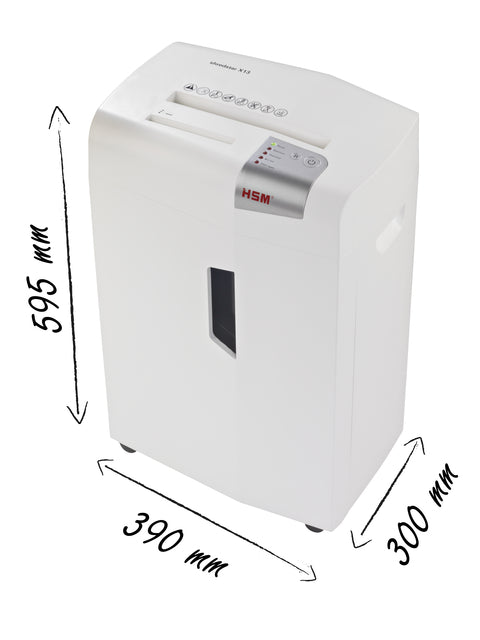 HSM Shredstar X13 papierversnipperaar 4x37mm, 13 vel, 23L, mobiel