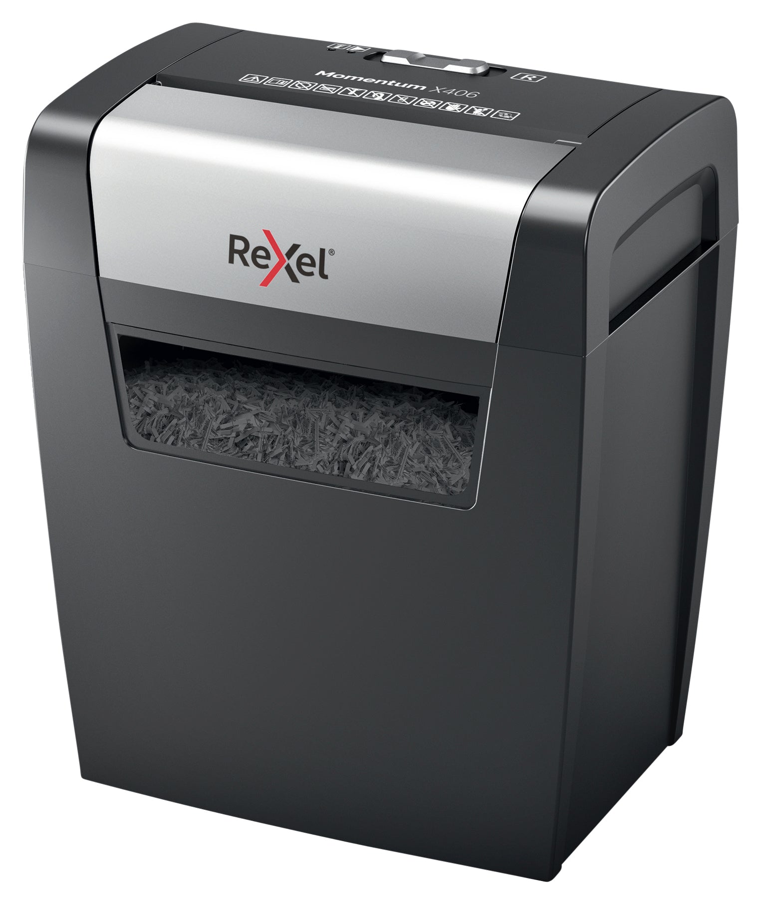 Rexel Momentum X406 papiervernietiger 4x28mm, 6 vel, 15L opvang