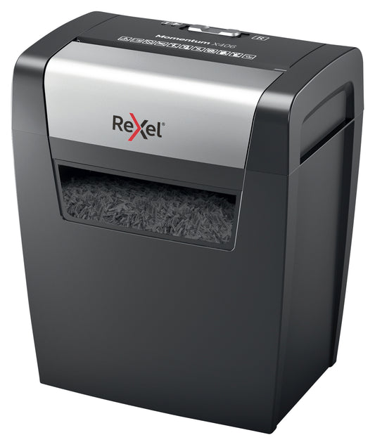 Rexel Momentum X406 papiervernietiger 4x28mm, 6 vel, 15L opvang