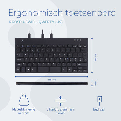 R-Go Ergonomisch Split QWERTY Toetsenbord met Inklapbare Functionaliteit - 6