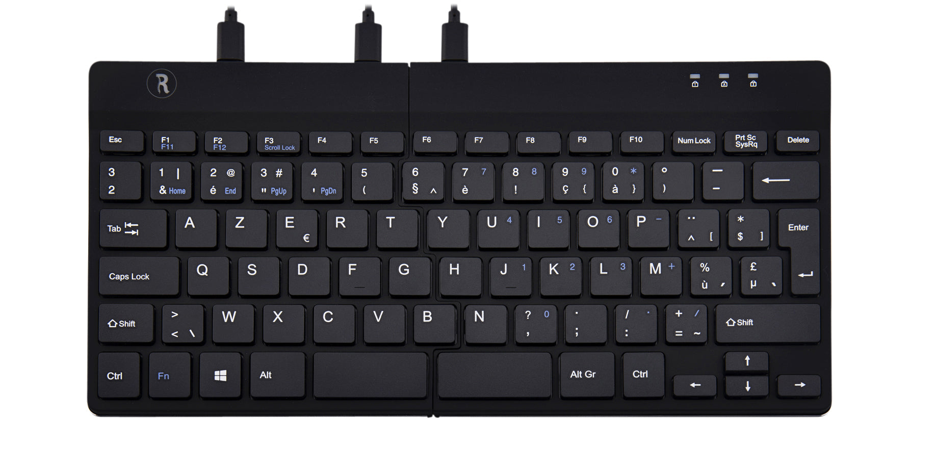 R-Go Ergonomisch Split AZERTY Toetsenbord met Inklapbare Ontwerp
