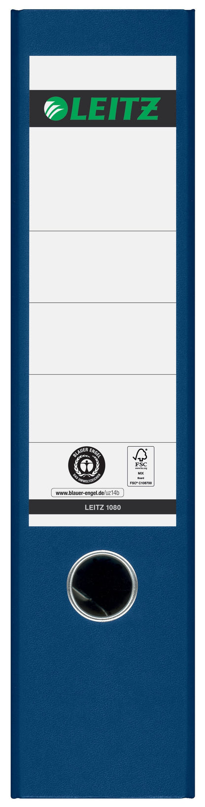 Leitz 1080 180° Ordner 80mm Karton in Blauw, 600 Vel Capaciteit