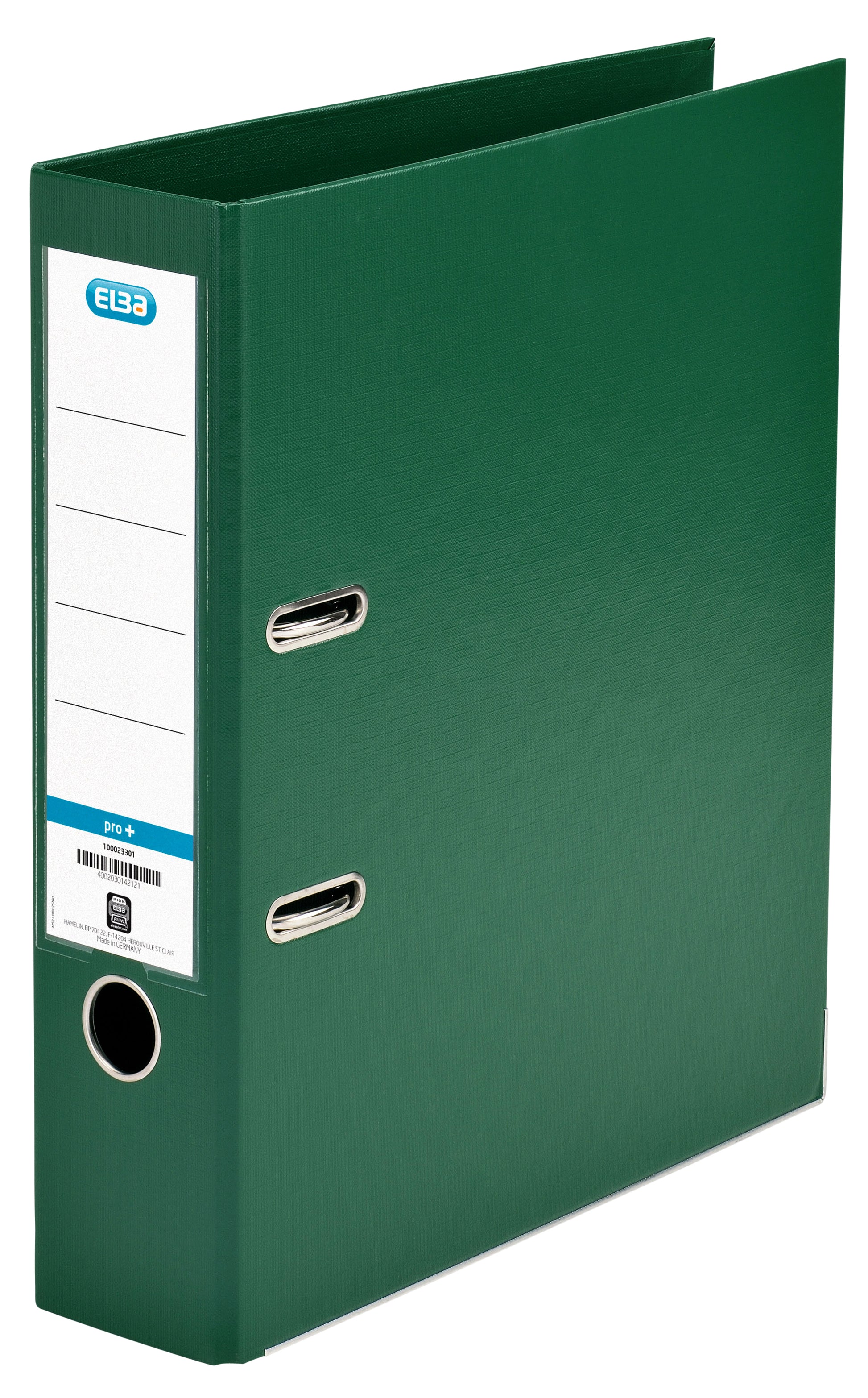 Elba Smart A4 80mm PP Ordner Groen met hefboommechaniek en insteekvenster