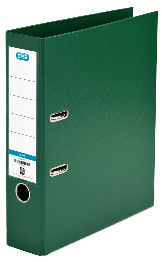Elba Smart A4 80mm PP Ordner Groen met hefboommechaniek en insteekvenster