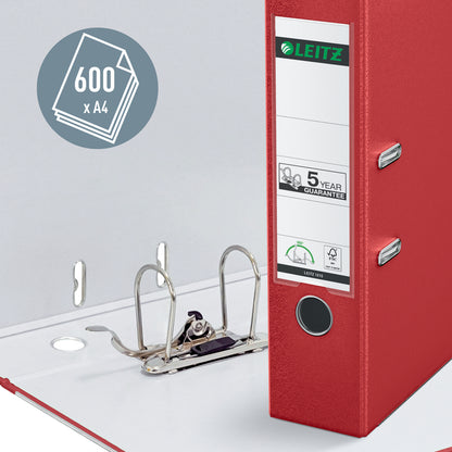 Rode Leitz 1010 180° PP A4 ordner met grote opening en labelhouder - 2