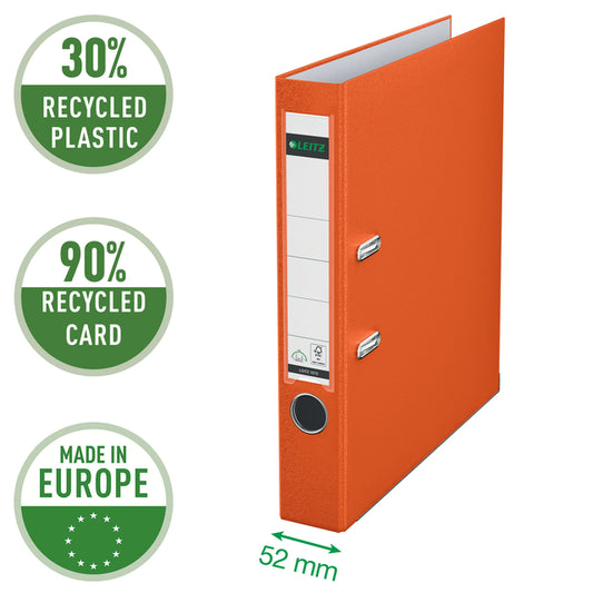 Ordner Leitz 1015 180° 52mm PP A4, oranje