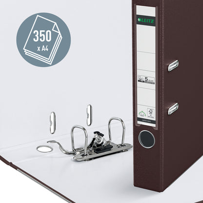 Leitz 1015 A4 50mm PP Ordner Bruin met 180° mechaniek en verwisselbaar etiket - 2