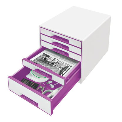 Ladenbox Leitz WOW 5 Laden Wit/Paarse Afwerking - 3