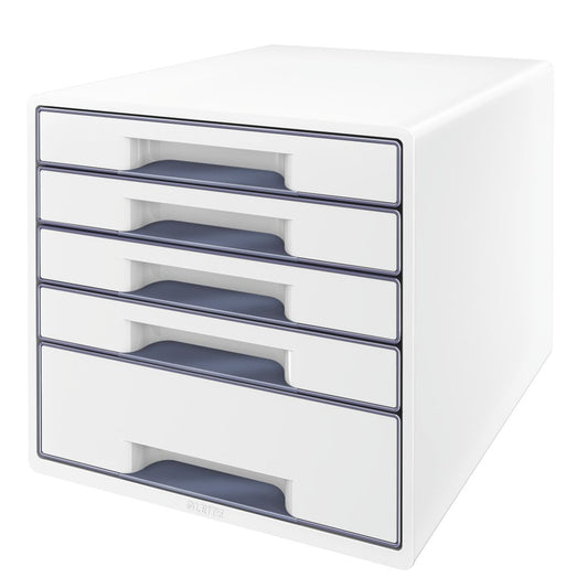 Leitz WOW Cube Ladenblok A4 maxi 5 Laden Wit/Grijs