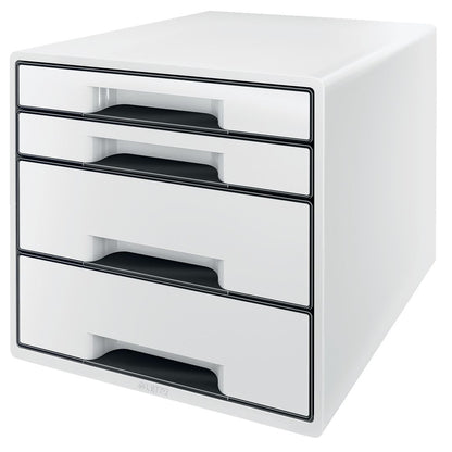 Ladenblok Leitz Wow Cube A4 maxi 4-laden, wit/zwart