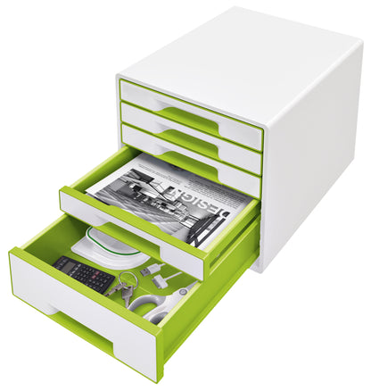 Ladendoos Leitz WOW 5-ladensysteem wit/groen - 2