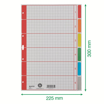 Leitz 4350 A4 6-Kleur Tabs in Gerecycled Karton, 4 Ringen - 2