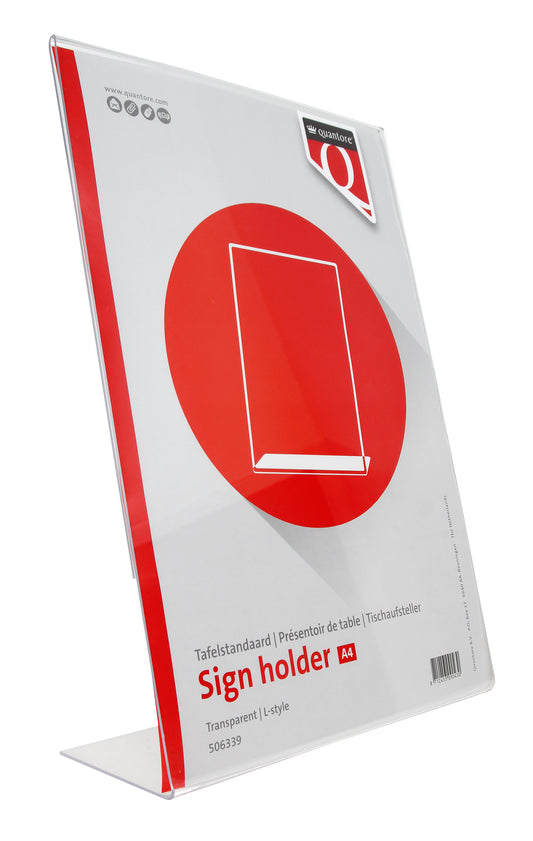 Quantore A4 L-Kaarthouder Staand Transparant