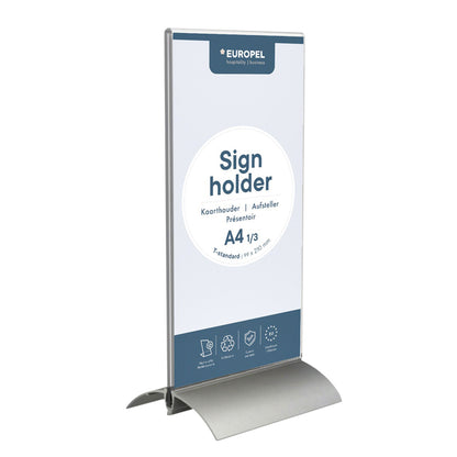 Kaarthouder Europel 1/3 A4 T-standaard met aluminiumvoet