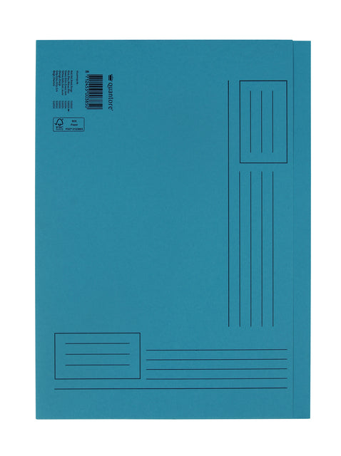 Vouwmap Quantore A4 ongelijke zijde 250gr in blauw