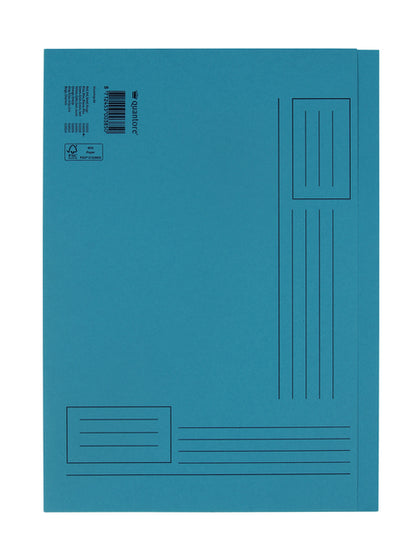 Vouwmap Quantore A4 ongelijke zijde 250gr in blauw