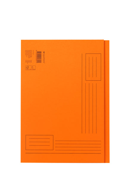 Vouwmap Quantore A4 ongelijke zijde 250gr in oranje