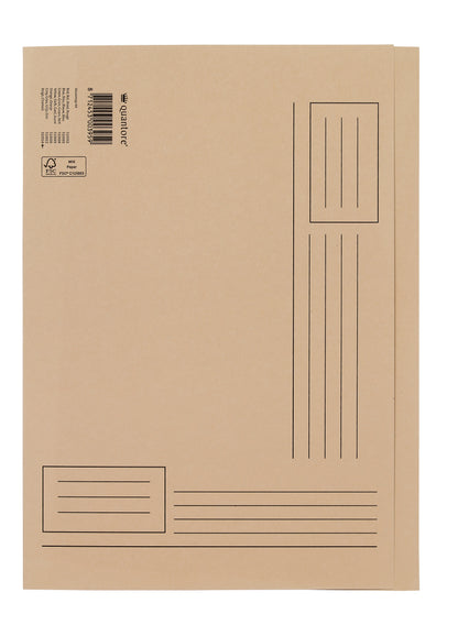 Vouwmap Fo A4, ongelijke zijde, 250g, beige, gerecycled karton
