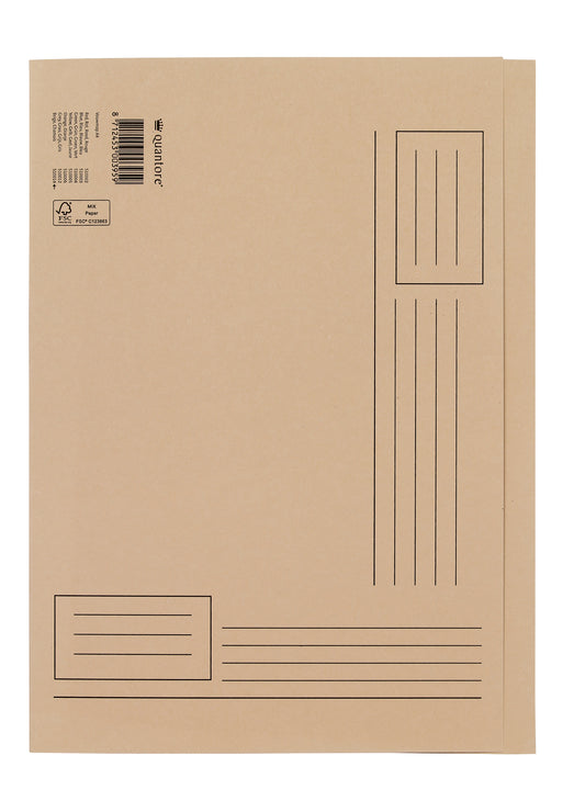 Vouwmap Fo A4, ongelijke zijde, 250g, beige, gerecycled karton