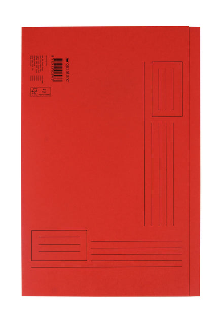Vouwmap Quantore A4 ongelijke zijde 250gr rood