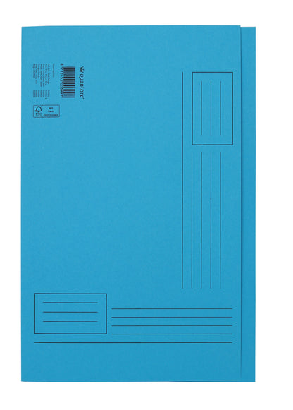 Vouwmap Quantore A4 ongelijke zijde 250 g/m² blauw