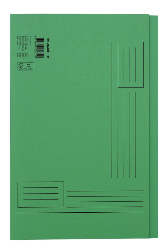 Vouwmap Quantore folio 250 g groen met rillijnen