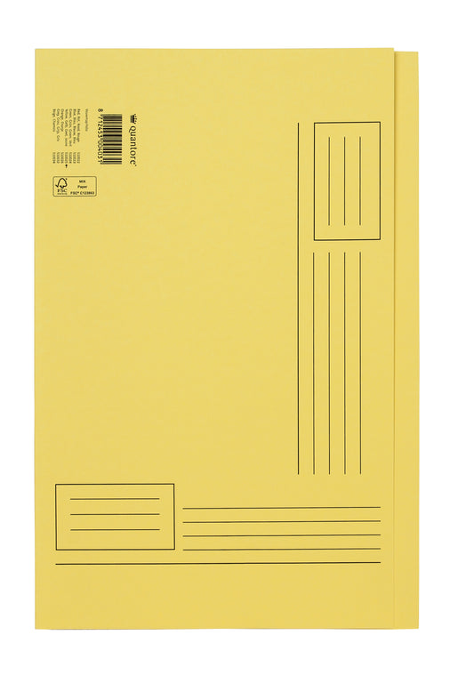 Vouwmap Quantore A4 ongelijke zijde 250 g/m² geel