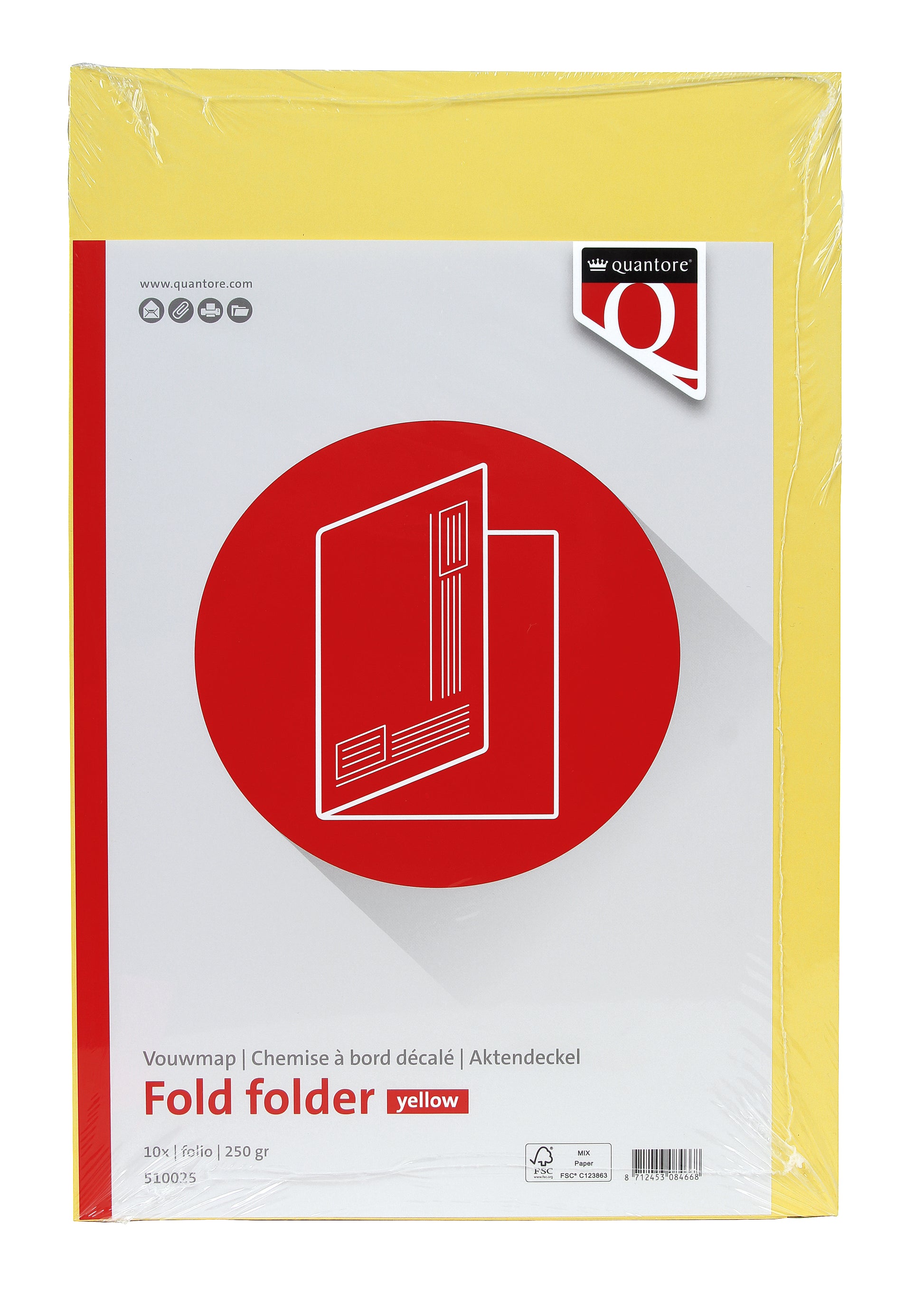 Vouwmap Quantore A4 ongelijke zijde 250 g/m² geel - 2