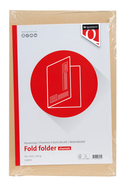 Vouwmap Quantore Fo ongelijke zijde 250gr in beige - 2
