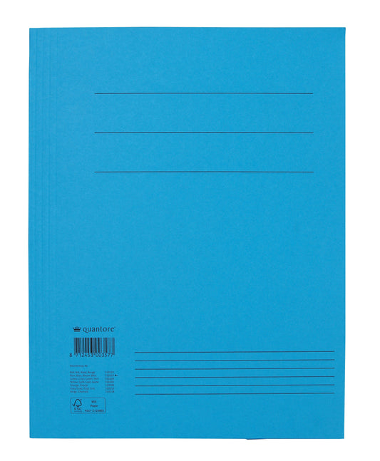 Dossiermap Quantore A4 300 g blauw met stofkleppen