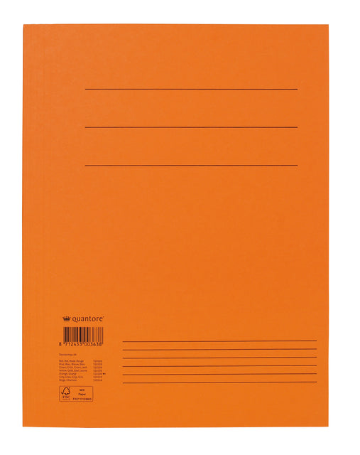Dossiermap Quantore A4 300 g oranje met stofkleppen